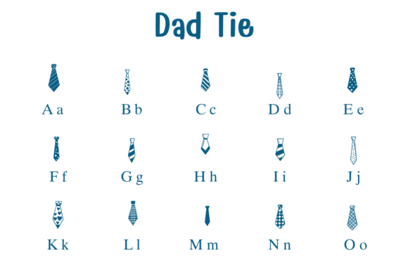 Dad Tie Font PNG with transparent background - Preview 1