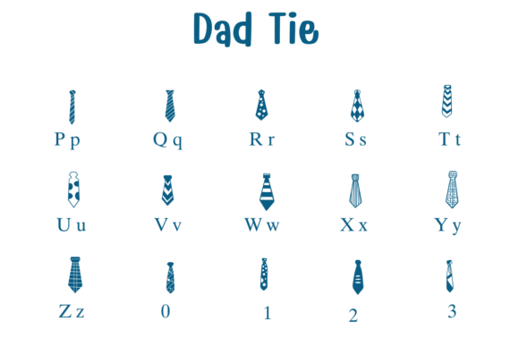 Dad Tie Font PNG with transparent background - Preview 2