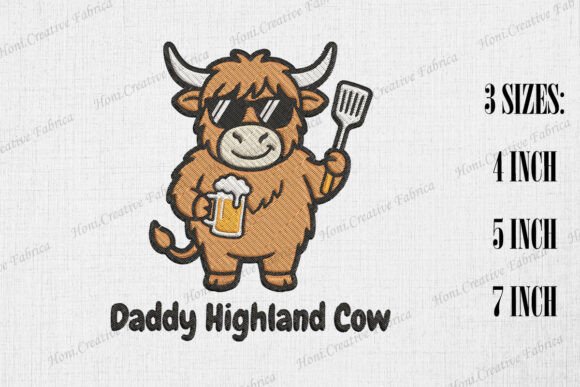 Daddy Highland Cow Happy Father's Day