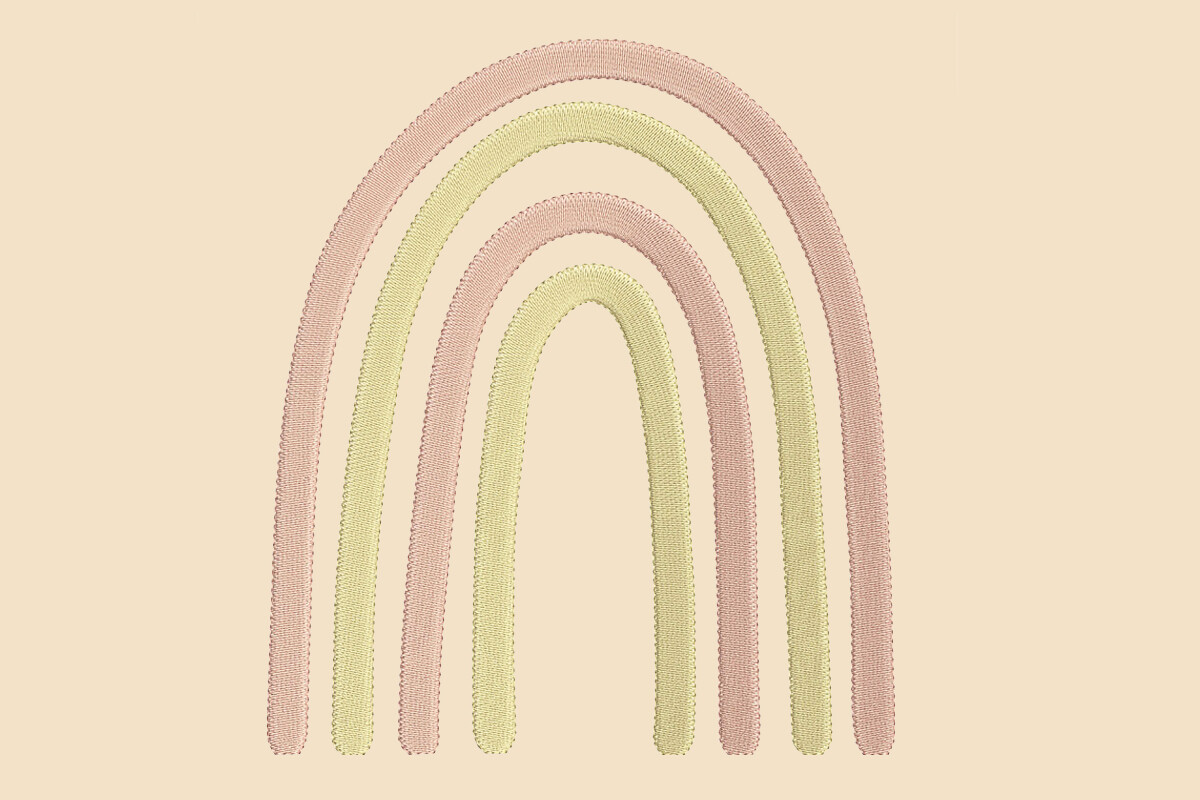 Dreamy Boho Rainbow Embroidery Design