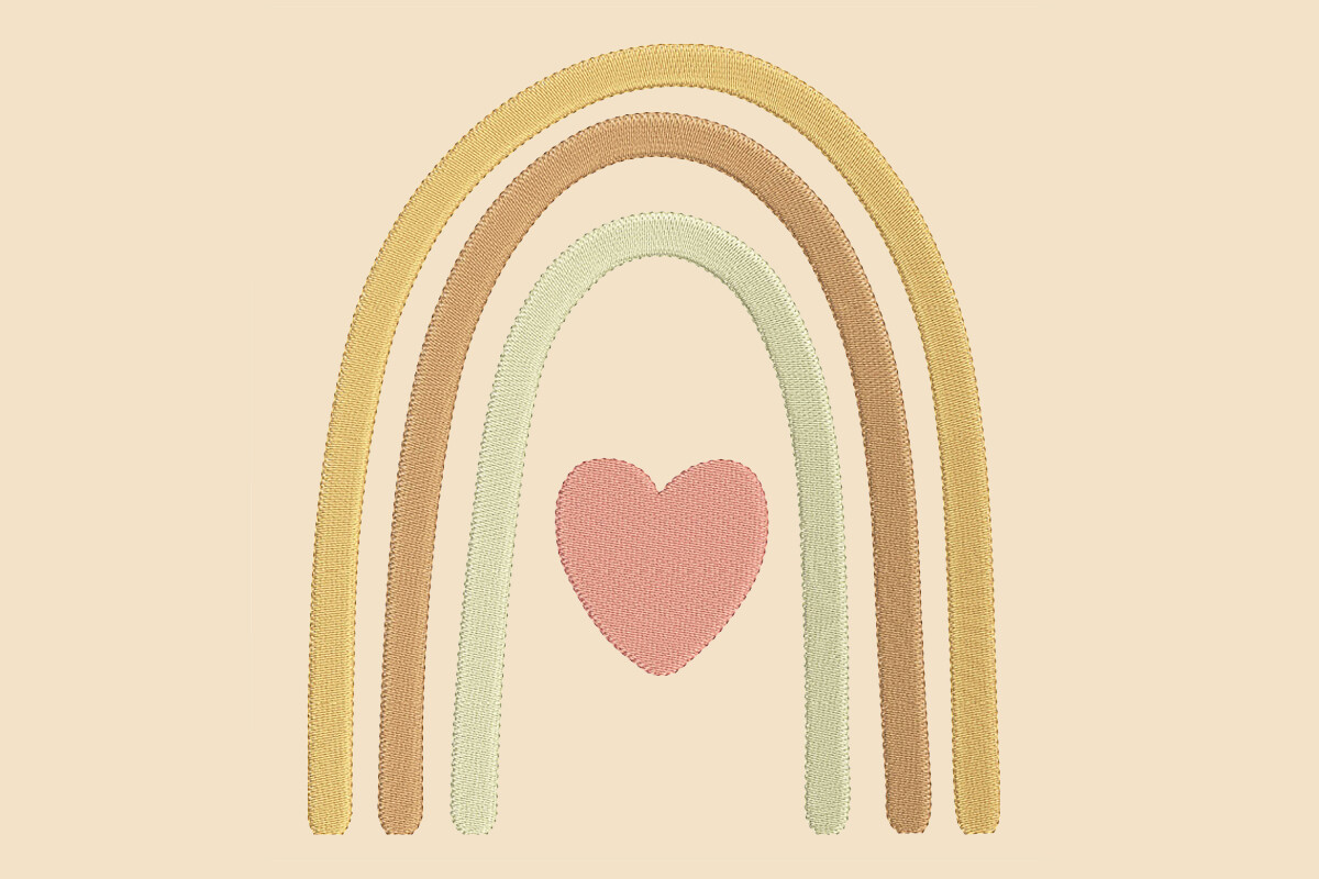 Dreamy Boho Rainbow Embroidery Design