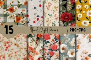 Floral Digital Papers Graphic by Pink Studio · Creative Fabrica