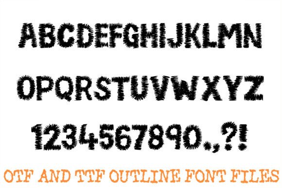 Fuzzy Scribble Font PNG with transparent background - Preview 1