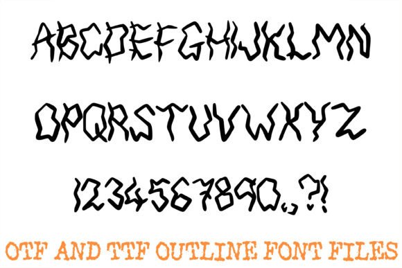 Jagged Wiggle Font PNG with transparent background - Preview 1