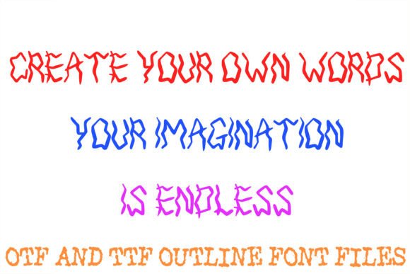 Jagged Wiggle Font PNG with transparent background - Preview 2
