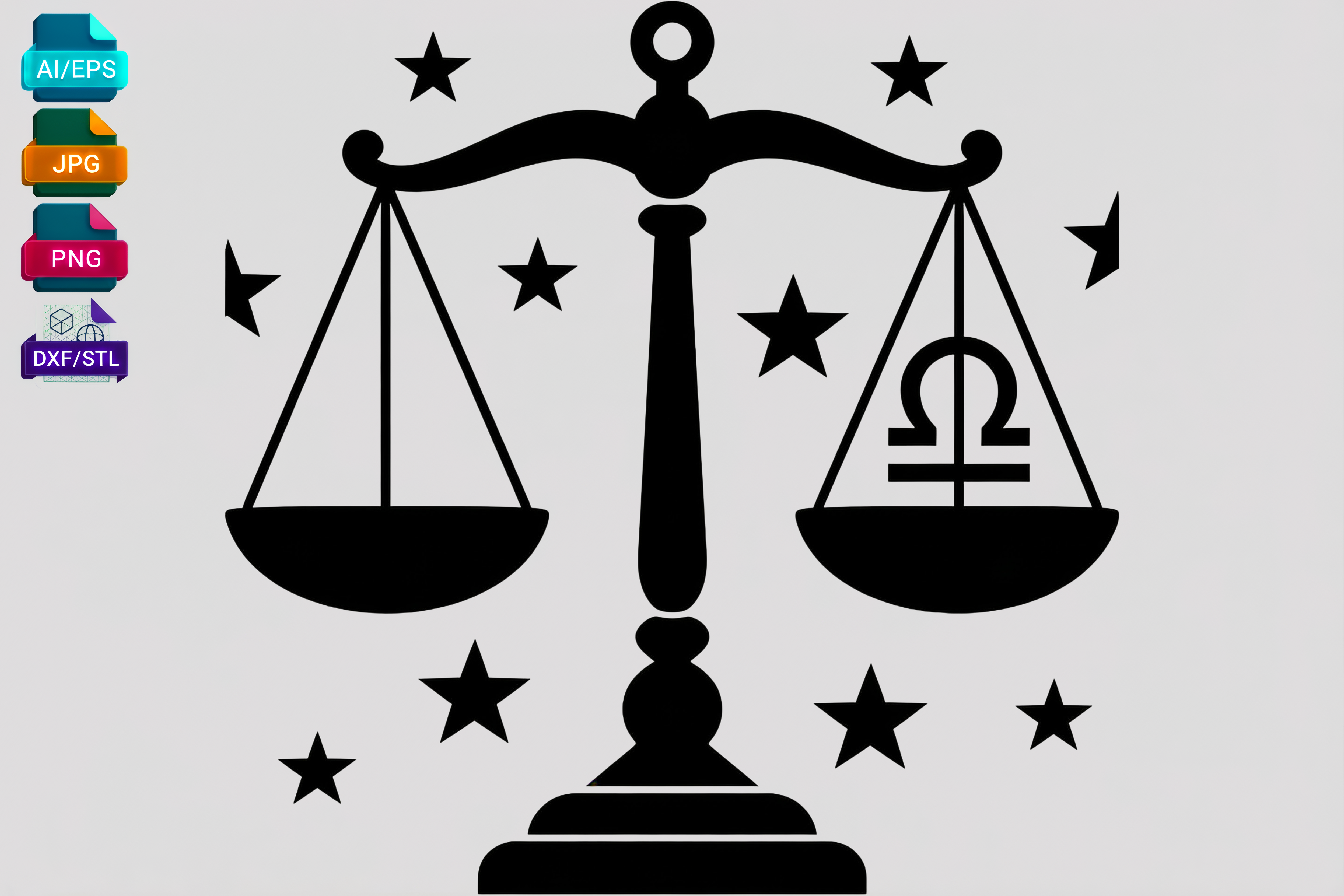 Libra Zodiac Scale Star SVG Clipart