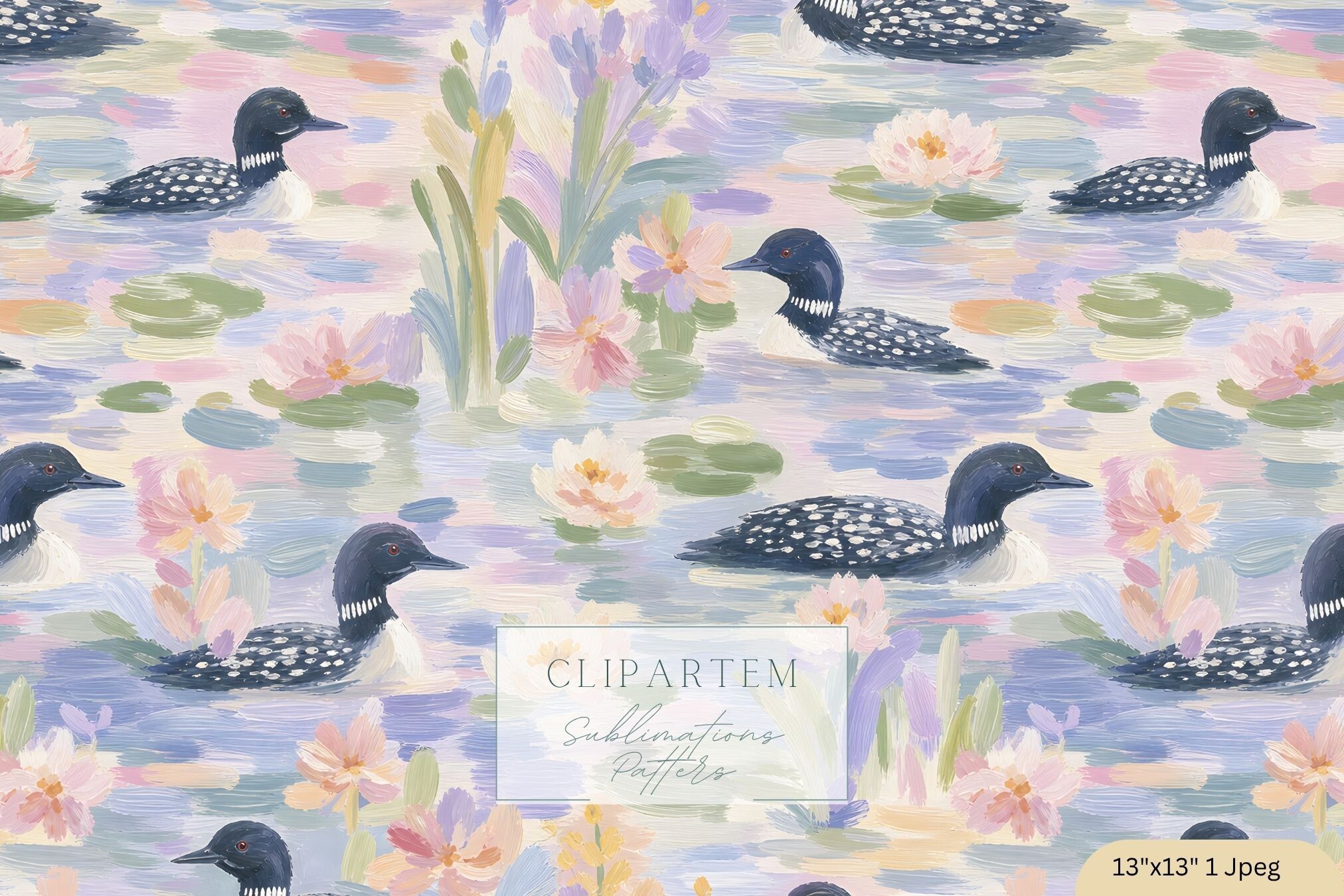 Loon Pattern Background Loon Seamless Pattern Background Repeats Graphic by clipArtem ...