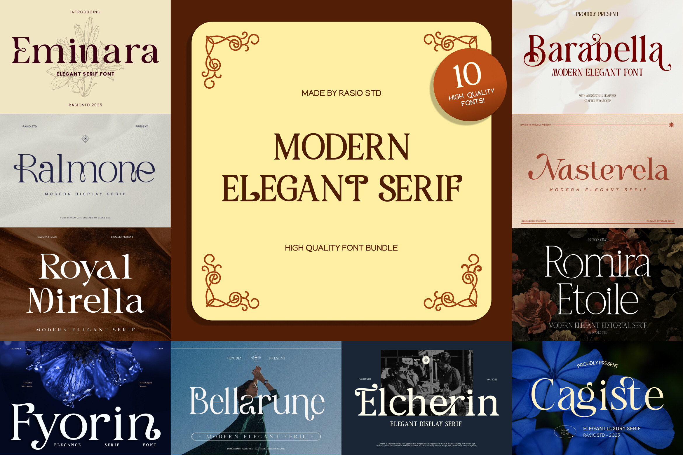 Modern Elegant Serif preview, contemporary serif lettering