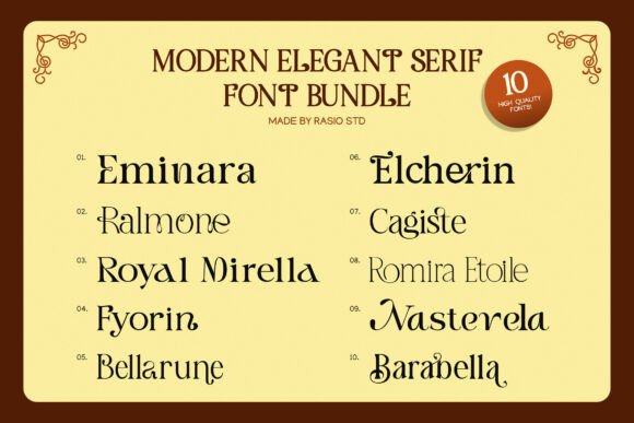 Modern Elegant Serif Font PNG with transparent background - Preview 1
