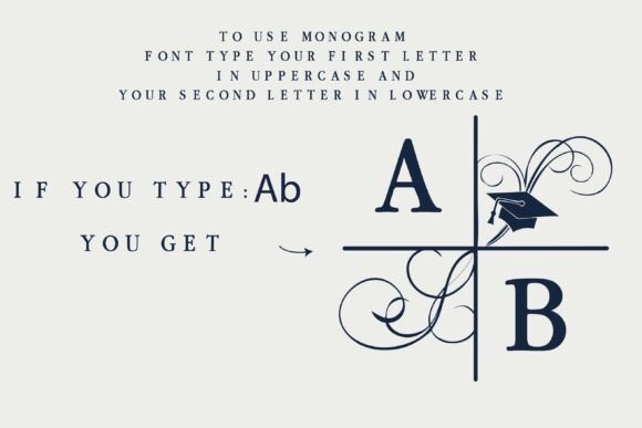 Mortarboard Monogram Family Font font preview - 5