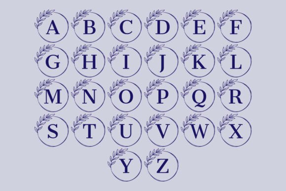 Olive Crest Monogram Font PNG with transparent background - Preview 1