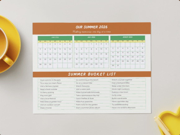 Our Summer 2026 Bucket List Template