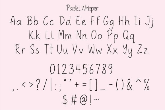 Pastel Whisper Font PNG with transparent background - Preview 2