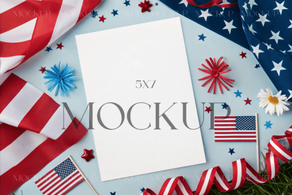 Patriotic 5x7 Invitation Card Mockup