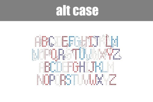 Patriotic Cross Stitch Font PNG with transparent background - Preview 6