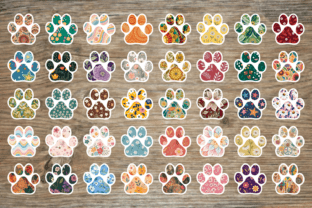 Paw Print Sticker Bundle Paw Sticker Png Graphic by Julia's digital ...