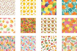 Preppy Autumn Leaves Digital Paper Graphic by Vintage · Creative Fabrica