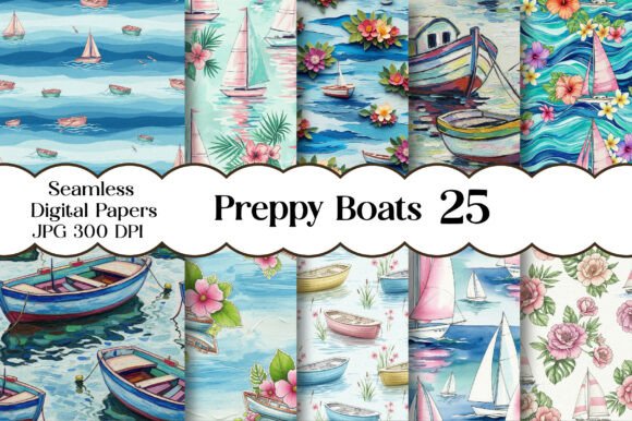Preppy Boats Digital Paper