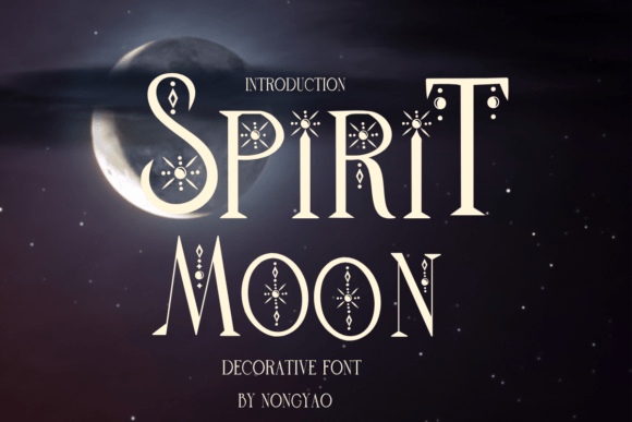 Preview specimen of Spirit Moon decorative font