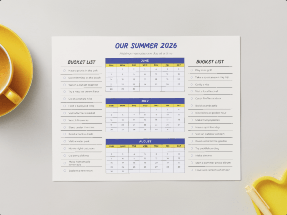 Summer 2026 Bucket List Canva Template