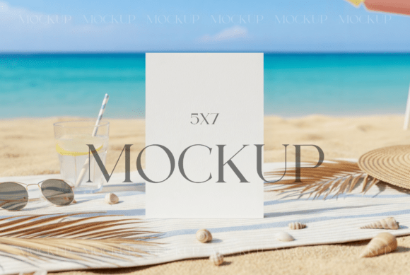 Summer Beach 5x7 Card Mockup