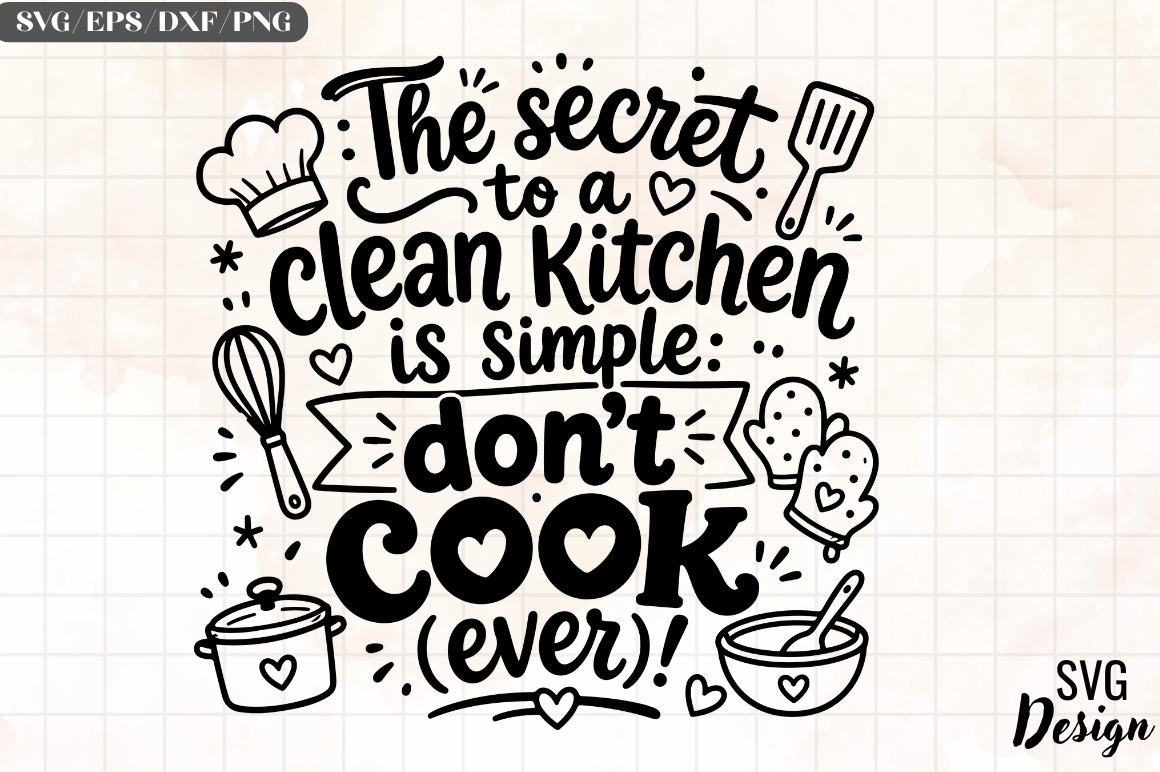 The Secret to a Clean Kitchen is Simple Graphic by emailtemplate ...