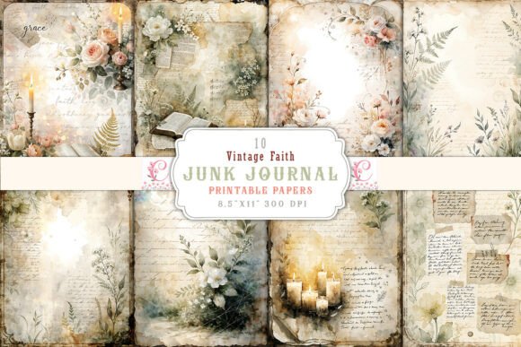 Vintage Faith Junk Journal Pages Graphic Backgrounds By Craftfiles-SVG