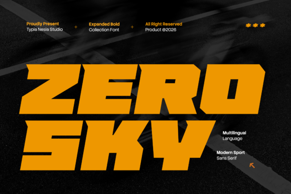 Zero Sky Display Font By Typia Nesia