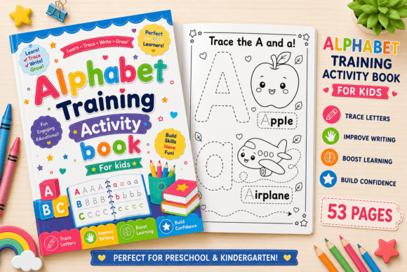Preview of Alphabet Tracing Activity Book for Kids coloring pages for kids