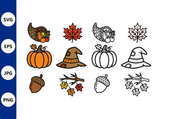 Autumn Harvest Icons Set in Vector Art