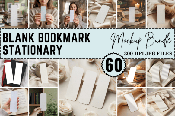 Blank Bookmark Stationary Mockup Bundle
