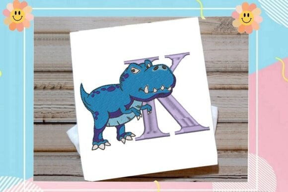 Dinosaur Monogram Alphabet Letter K · Creative Fabrica