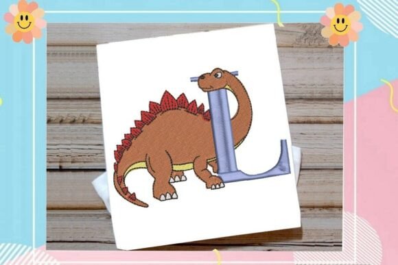 Dinosaur Monogram Alphabet Letter L · Creative Fabrica