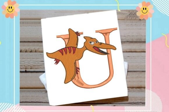 Dinosaur Monogram Alphabet Letter U · Creative Fabrica