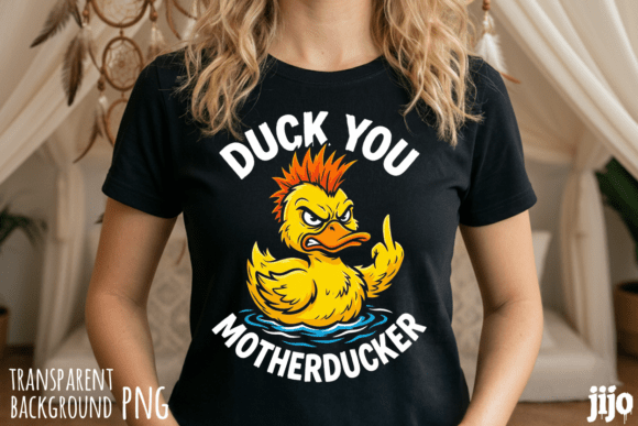 Duck Angry Humor Rude PNG Graphic T-shirt Designs By jijopero