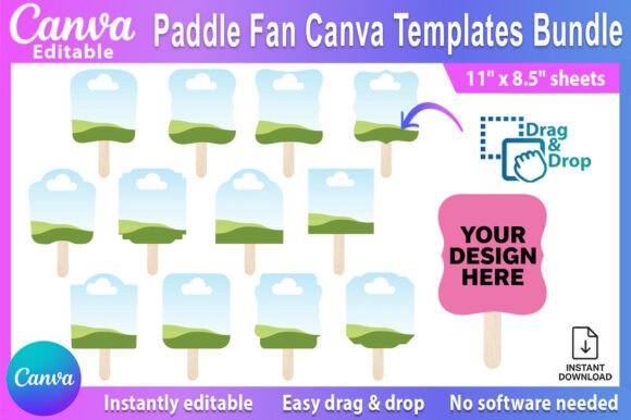 Editable Paddle Fan Canva Templates Graphics