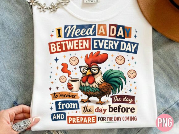 Funny Tired Rooster Coffee Graphic PNG Graphic T-shirt Designs By ProCUT