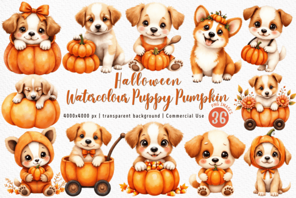 halloween puppy pumpkin PNG bundle for sublimation pet shirts and tumblers