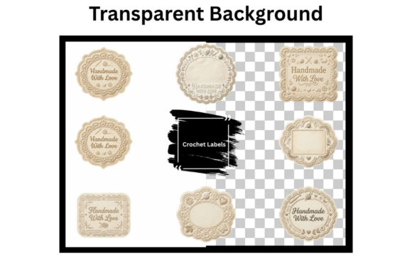 Handmade Crochet Labels PNG Bundle