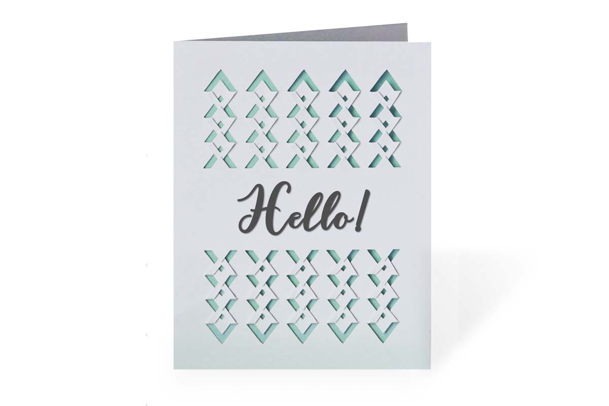 Hello 3D Fold and Tuck Card SVG STUDIO 3