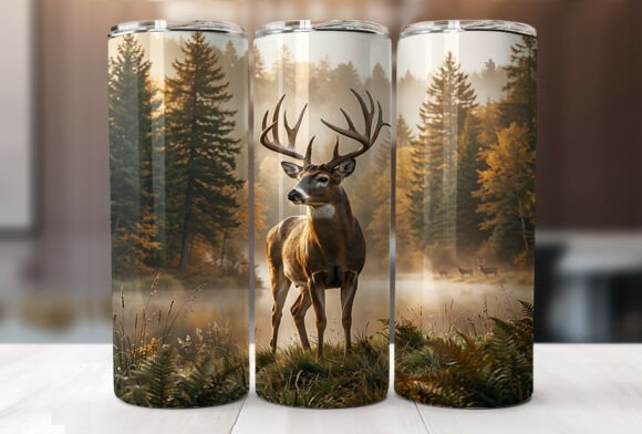 Majestic Deer Forest 20 Oz Tumbler Wrap