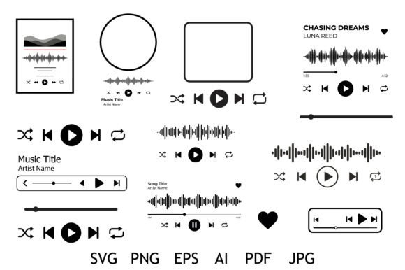 Music Player SVG Bundle Graphic Crafts By Silhouette Station