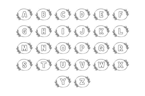 Oval Branch Font PNG with transparent background - Preview 1
