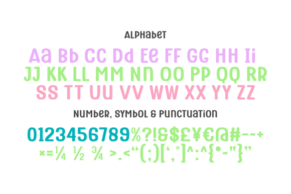 Rainbow Romance Font PNG with transparent background - Preview 3