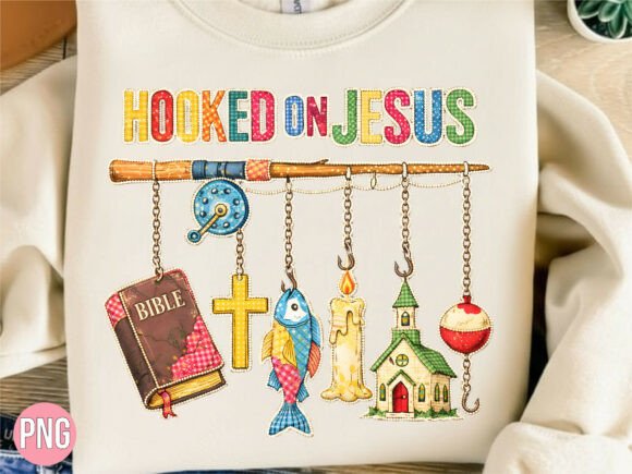 Religious Hooked on Jesus Fishing PNG