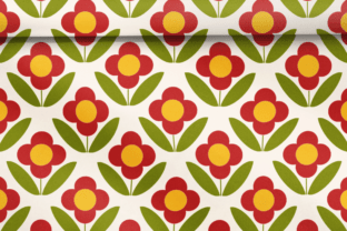 Retro 60s Symmetrical Floral Pattern Graphic by TijanaARTStudio88 ...