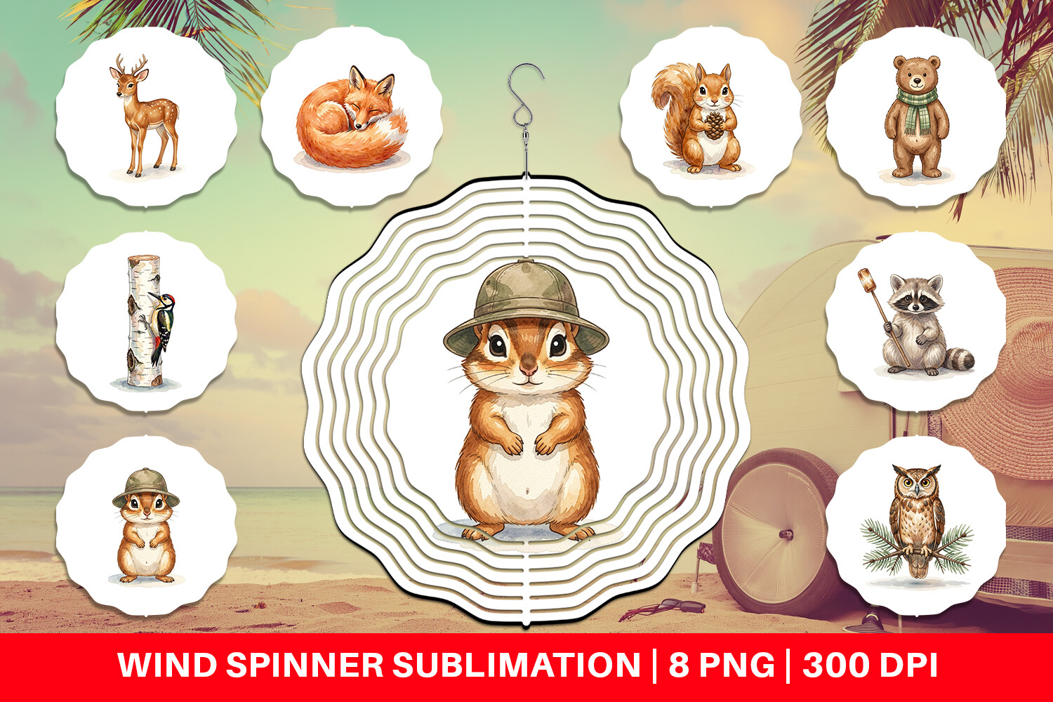 Retro Forest Friend Wind Spinner PNG Graphic by Artnoy · Creative Fabrica