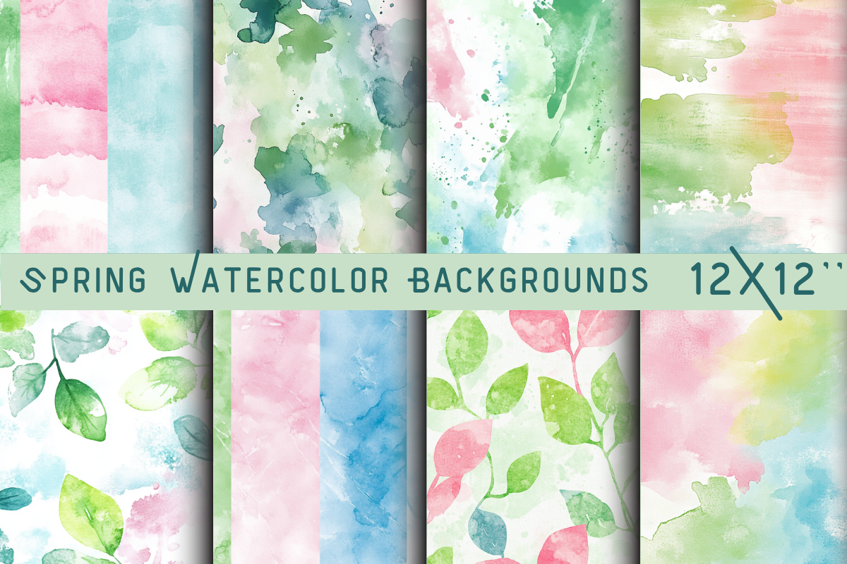 Spring Watercolor Backgrounds Graphic by DigiArt · Creative Fabrica