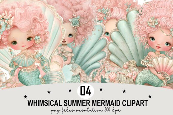 Whimsical Mermaid Clipart PNG Graphic by Design December · Creative Fabrica