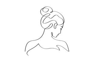 Woman Back Profile and Bun Hairstyle Graphic by subujayd · Creative Fabrica